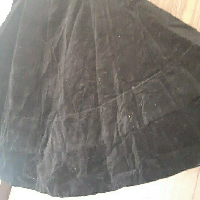 JaneMarple(ジェーンマープル)のJane Marple　ジェーンマープル　フレアースカート　黒　ベッチン レディースのスカート(ひざ丈スカート)の商品写真