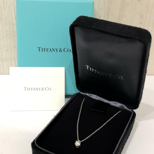 Tiffany & Co.(ティファニー)の☆ティファニー PT950 プラチナ ソリテール ダイヤモンド ネックレス レディースのアクセサリー(ネックレス)の商品写真