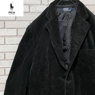 ポロラルフローレン(POLO RALPH LAUREN)の90s Ralph Lauren ベルベット テーラードジャケット ブラック L(テーラードジャケット)