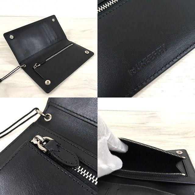 新製品情報も満載 未使用品 BURBERRY チェーンウォレット ブラック ...