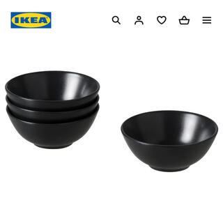イケア(IKEA)のIKEA イケア　フェルグクラー マットダークグレー　12 cm 4個セット(食器)