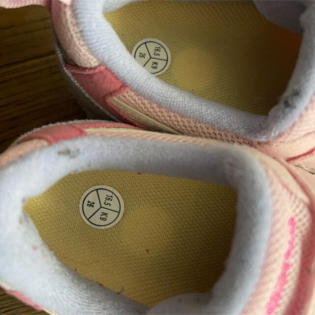 asics(アシックス)のアシックス　スニーカー　16.5 ピンク　女の子 キッズ/ベビー/マタニティのキッズ靴/シューズ(15cm~)(スニーカー)の商品写真