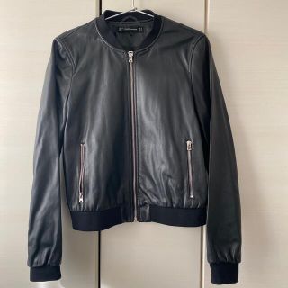 ザラ(ZARA)のZARA フェイクレザージャケット M(ライダースジャケット)