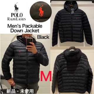 ポロラルフローレン(POLO RALPH LAUREN)の新品☆ POLO ラルフローレン 超軽量 フーディ ダウン ジャケット 黒 M(ダウンジャケット)