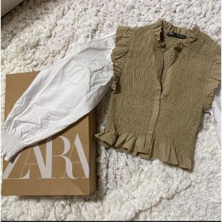 ザラ(ZARA)のzara シャーリング入りブラウス(シャツ/ブラウス(長袖/七分))