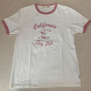 Reroom Tシャツ 半袖　白 ピンク(Tシャツ/カットソー(半袖/袖なし))