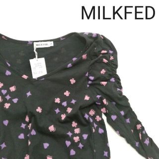 ミルクフェド(MILKFED.)のMILKFED ミルクフェド カットソー　黒　サイズ:S(カットソー(長袖/七分))