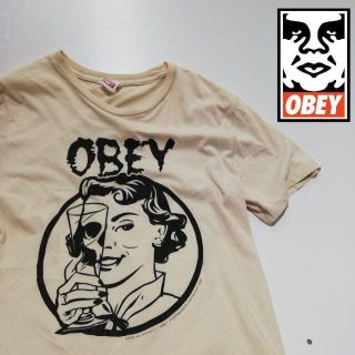 オベイ(OBEY)のOBEY オベイ Tシャツ ベージュ サイズ:S(カットソー(半袖/袖なし))