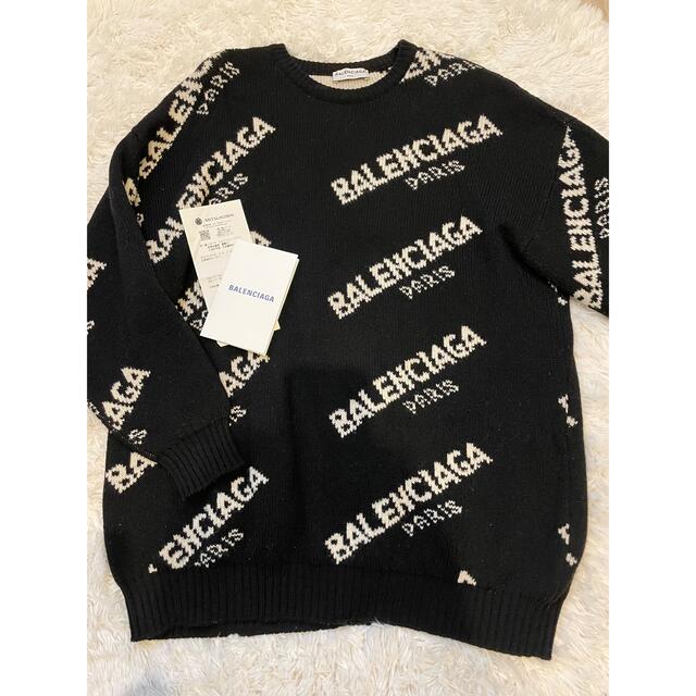 Balenciaga - バレンシアガ　ロゴ　ニット　黒　balenciaga  36 ニット+セーター 【大特価!!】
