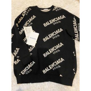 バレンシアガ(Balenciaga)のバレンシアガ　ロゴ　ニット　黒　balenciaga  36(ニット/セーター)