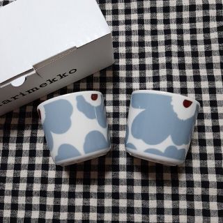 マリメッコ(marimekko)のbuzzy-bee様専用マリメッコ　ラテマグ　ブルーグレー(グラス/カップ)