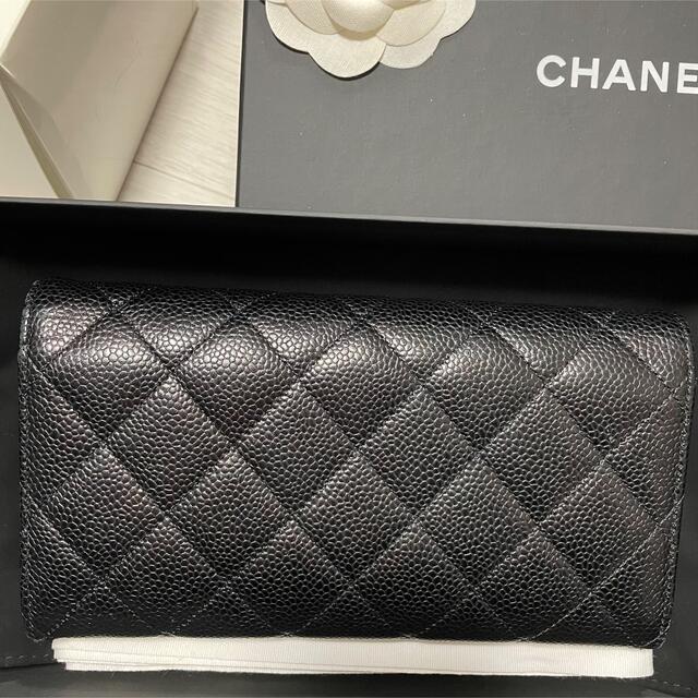 レア美品 CHANEL マトラッセ キャビアスキン ウォレット 長財布 シャネル