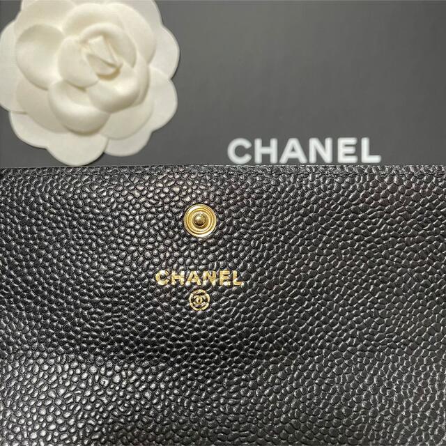CHANEL(シャネル)のレア美品 CHANEL マトラッセ キャビアスキン ウォレット 長財布 シャネル レディースのファッション小物(財布)の商品写真