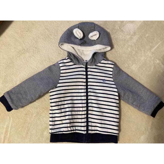 PETIT BATEAU プチバトー 裏起毛パーカー 24m86cm ボーダーの通販 by me's shop｜プチバトーならラクマ