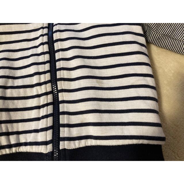 PETIT BATEAU(プチバトー)のプチバトー　裏起毛パーカー　24m86cm ボーダー キッズ/ベビー/マタニティのベビー服(~85cm)(ジャケット/コート)の商品写真