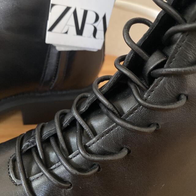 ZARA(ザラ)のZARA レザーレースアップサイドジップブーツ レディースの靴/シューズ(ブーツ)の商品写真
