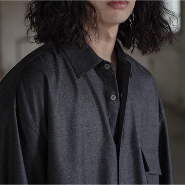 stein Oversized Down Pat Shirt Wool 20aw 注目ショップ 8925円 www