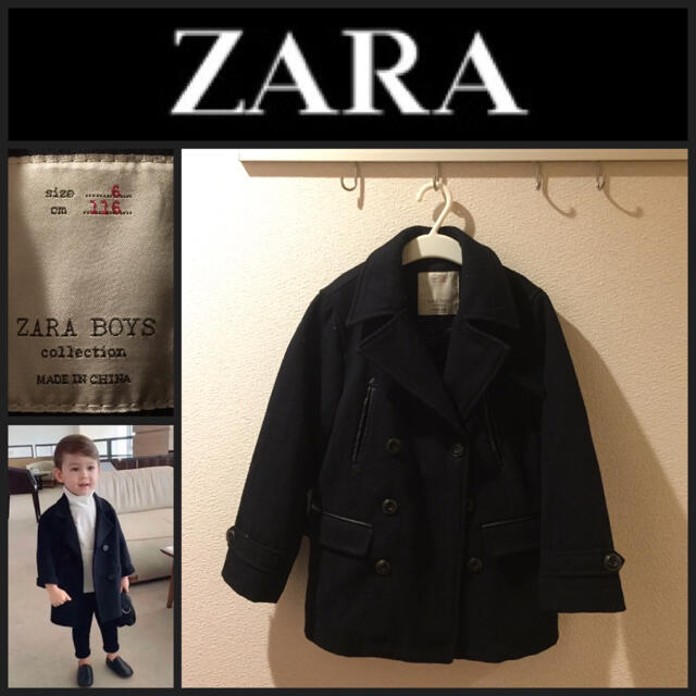 ZARA KIDS(ザラキッズ)の【ZARA BOYS】キッズ ピーコート ネイビー 116 ザラキッズ 6T キッズ/ベビー/マタニティのキッズ服男の子用(90cm~)(ジャケット/上着)の商品写真