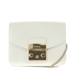 フルラ(Furla)のフルラ FURLA メトロポリス ショルダーバッグ ミニ チェーン レザー 白(ショルダーバッグ)