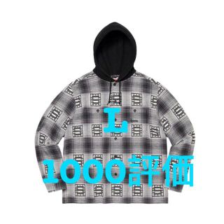 シュプリーム(Supreme)のSupreme Hooded Shadow Plaid Shirt 黒灰L(シャツ)