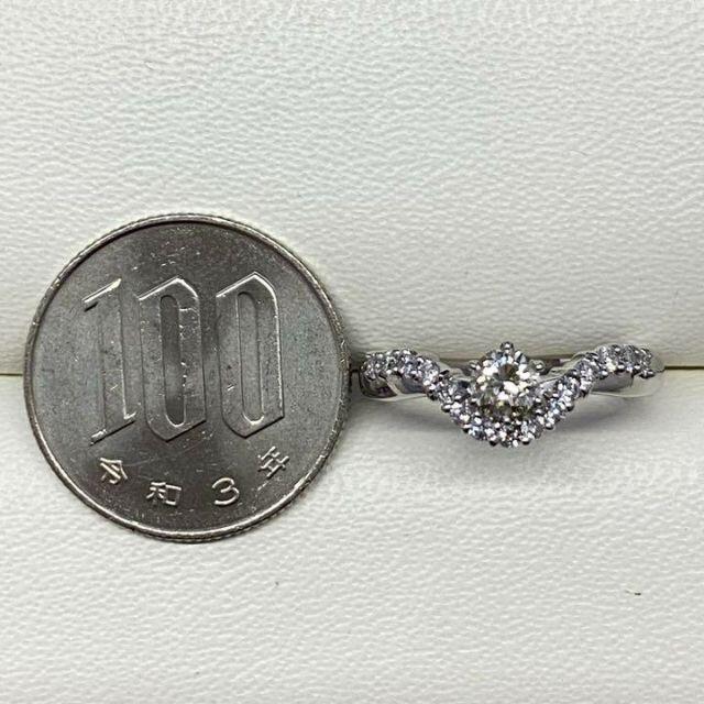 ダイヤ Pt900 天然ダイヤモンドリング センターD0.312ct D0.34ctの通販