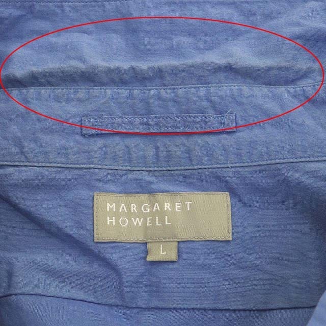 MARGARET HOWELL(マーガレットハウエル)のマーガレットハウエル MARGARET HOWELL シャツ 比翼ボタン L 青 メンズのトップス(シャツ)の商品写真