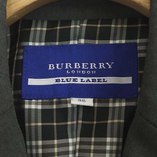 BURBERRY BLUE LABEL(バーバリーブルーレーベル)のバーバリーブルーレーベル テーラードジャケット シングル 総裏地 38 グレー レディースのジャケット/アウター(その他)の商品写真