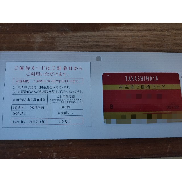 高島屋 株主優待カード チケットの優待券/割引券(ショッピング)の商品写真