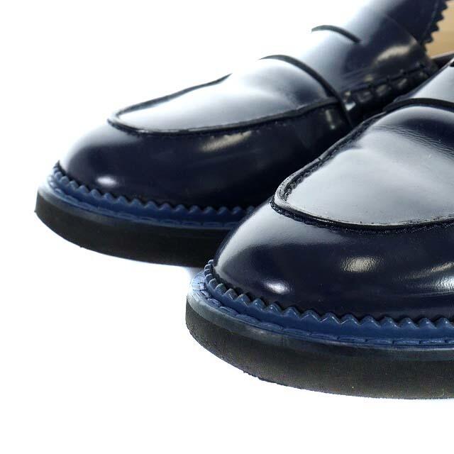 TOD'S(トッズ)のトッズ コインローファー レザー ローヒール 38 25cm 紺 レディースの靴/シューズ(ローファー/革靴)の商品写真