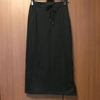 プラステ(PLST)のPLST ウールブレンドジャージースカート ブラック S(ロングスカート)