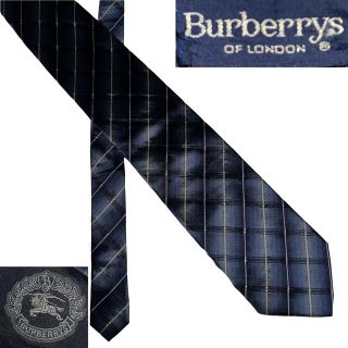 バーバリー(BURBERRY)の【美品】Burberrys バーバリーズ　シルク100%ネクタイ/ネイビー(ネクタイ)