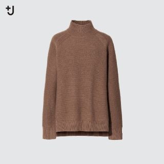 ユニクロ(UNIQLO)の新品・未使用【XL】ユニクロ/プレミアムラムケーブルハイネックセーター/ブラウン(ニット/セーター)