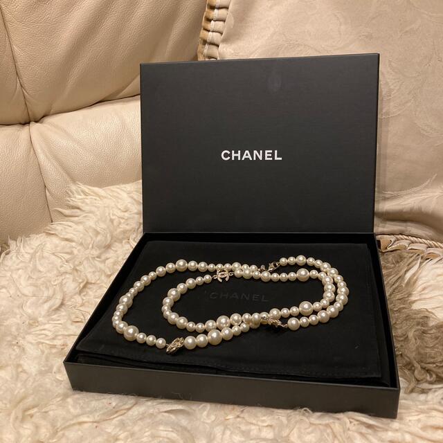 フラワープリント 【正規品】CHANEL パールネックレス ロング