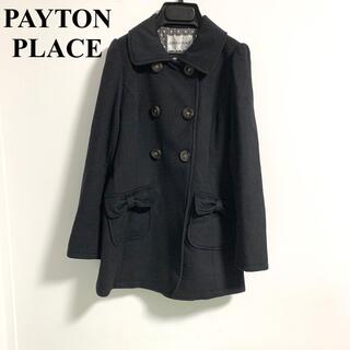 ペイトンプレイス(Peyton Place)のPAYTON PLACE  リボン Aライン コート 黒 M(ロングコート)