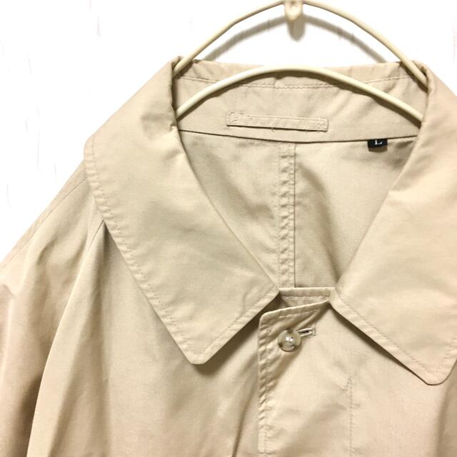 ヴィンテージ 古着 ベージュオーバーサイズステンカラーコート メンズのジャケット/アウター(ステンカラーコート)の商品写真