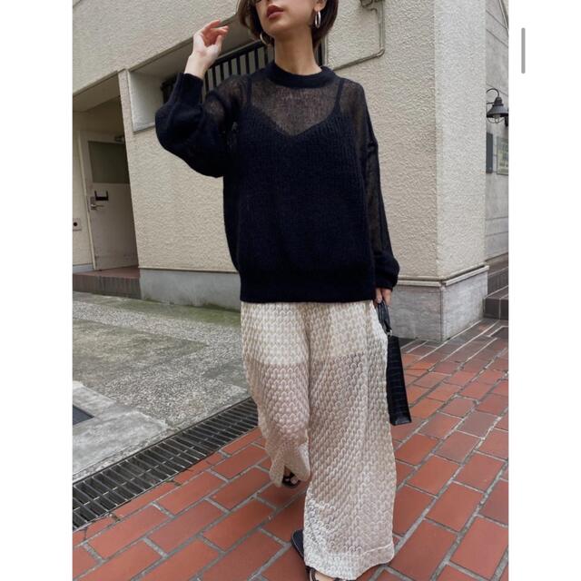 AMERI◇BUSTIER PATTERN KNIT SET ブラック トップス ニット/セーター