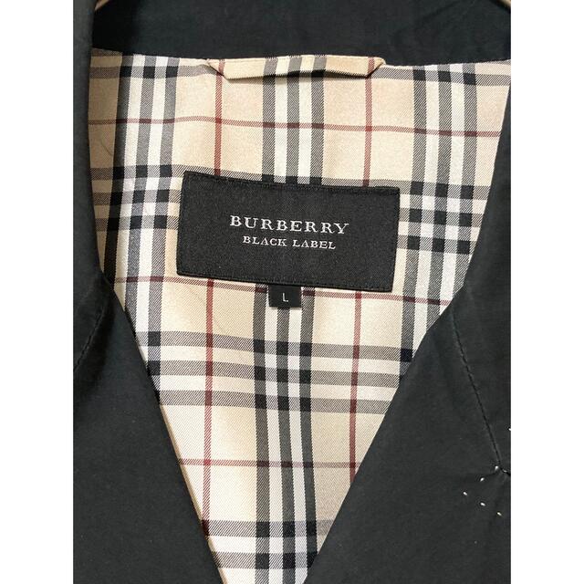 BURBERRY BLACK LABEL(バーバリーブラックレーベル)のバーバリーブラックレーベル　コットン　ピーコート　ノバチェック　ブラック　L メンズのジャケット/アウター(ピーコート)の商品写真