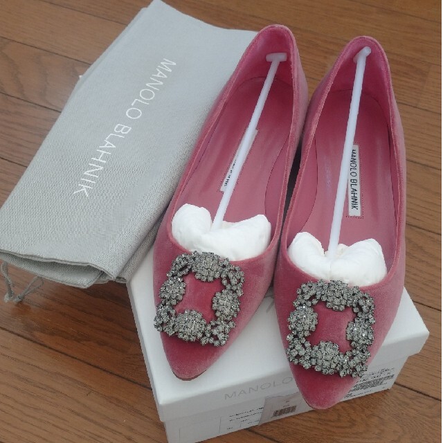 MANOLO BLAHNIK マノロブラニク ハンギシ 36 1/2 ラインストーン