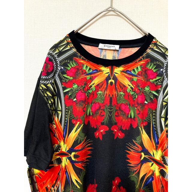 ジバンシィ　GIVENCHY ジバンシー　極楽鳥花　Tシャツ　総柄　ブラック