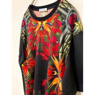 ジバンシィ GIVENCHY ジバンシー 極楽鳥花 Tシャツ 総柄 ブラック