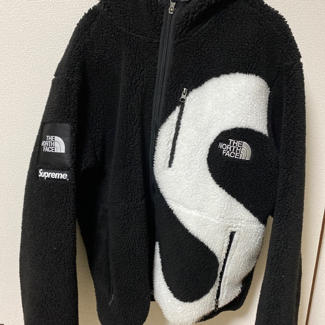 S Logo Hooded Fleece Jacket Black 1