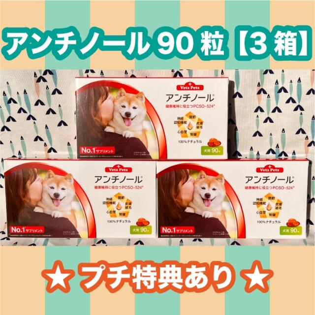 犬アンチノール　犬用　90粒　3箱〈おまけ付き〉