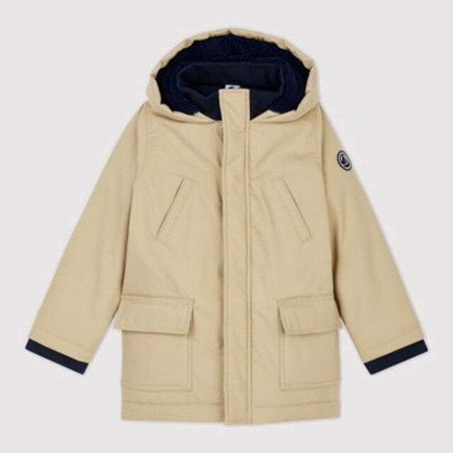 新品未使用 PETIT BATEAU フードつきジャケット ベージュ 12ans