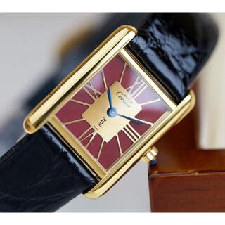 カルティエ(Cartier)の美品 カルティエ マスト タンク レッド ゴールドローマン SM Cartier(腕時計)