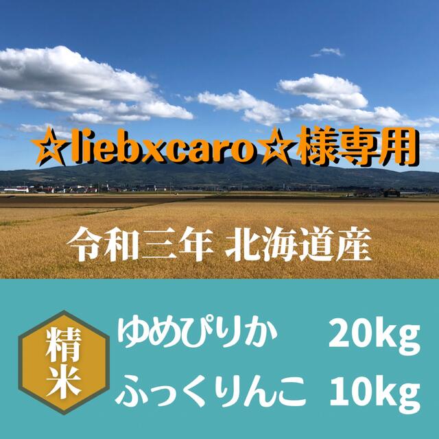 ☆liebxcaro☆様専用 北海道産ゆめぴりか&ふっくりんこ 米/穀物