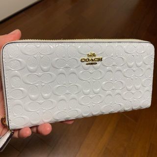 コーチ(COACH)のコーチ　長財布　ホワイトエナメル(長財布)