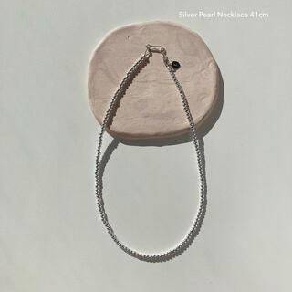 silver pearl necklace 41cm