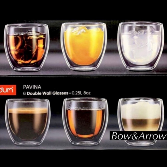 bodum(ボダム)のbodum ダブルウォールグラス 250ml×3 インテリア/住まい/日用品のキッチン/食器(グラス/カップ)の商品写真