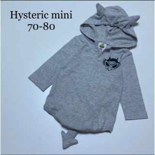 ヒステリックミニ(HYSTERIC MINI)のヒステリックミニ　ヒスミニ　デビル　お耳　しっぽ　長袖　ロンパース　70 80(シャツ/カットソー)