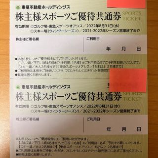 東急　東急不動産　株主優待券　2枚　東急ホールディングス　スポーツ優待(ウィンタースポーツ)